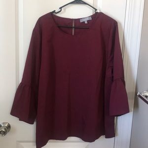 Never worn burgundy cotton blouse